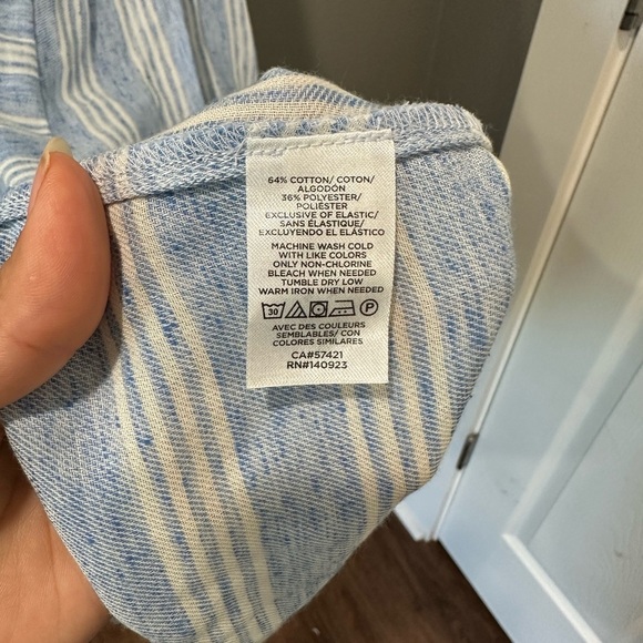 LOFT Women's LOFT Beach Striped Button Midi Dress - Picture 7 of 7